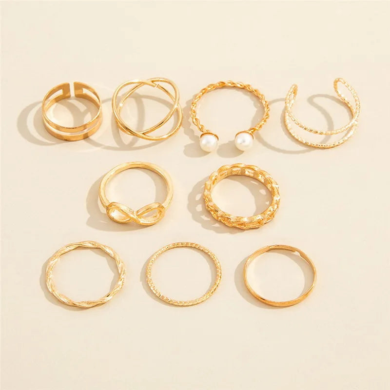 Bohemian Gold Chain Rings